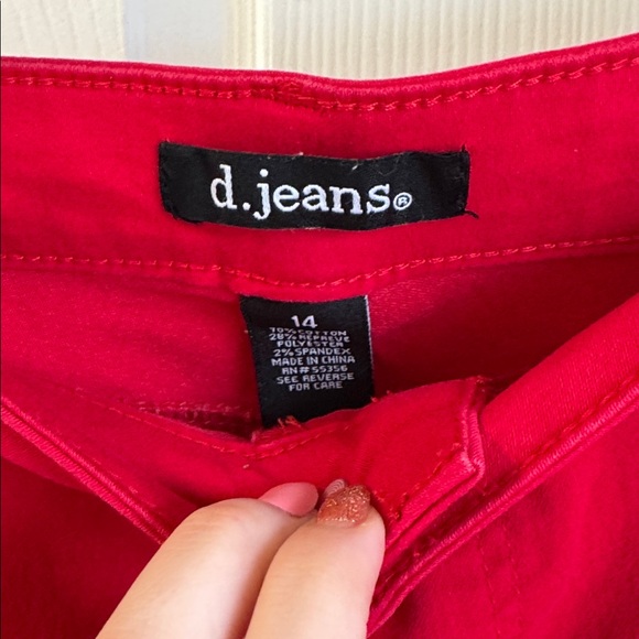 d. jeans Vibrant Red Trousers - Picture 3 of 8